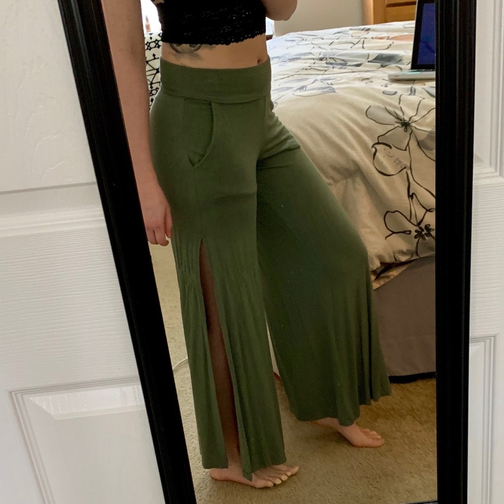 Green Aerie Cotton Pants